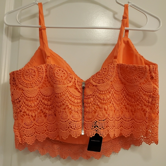 NWT Bebe scallop lace crop tank top S - Picture 5 of 8